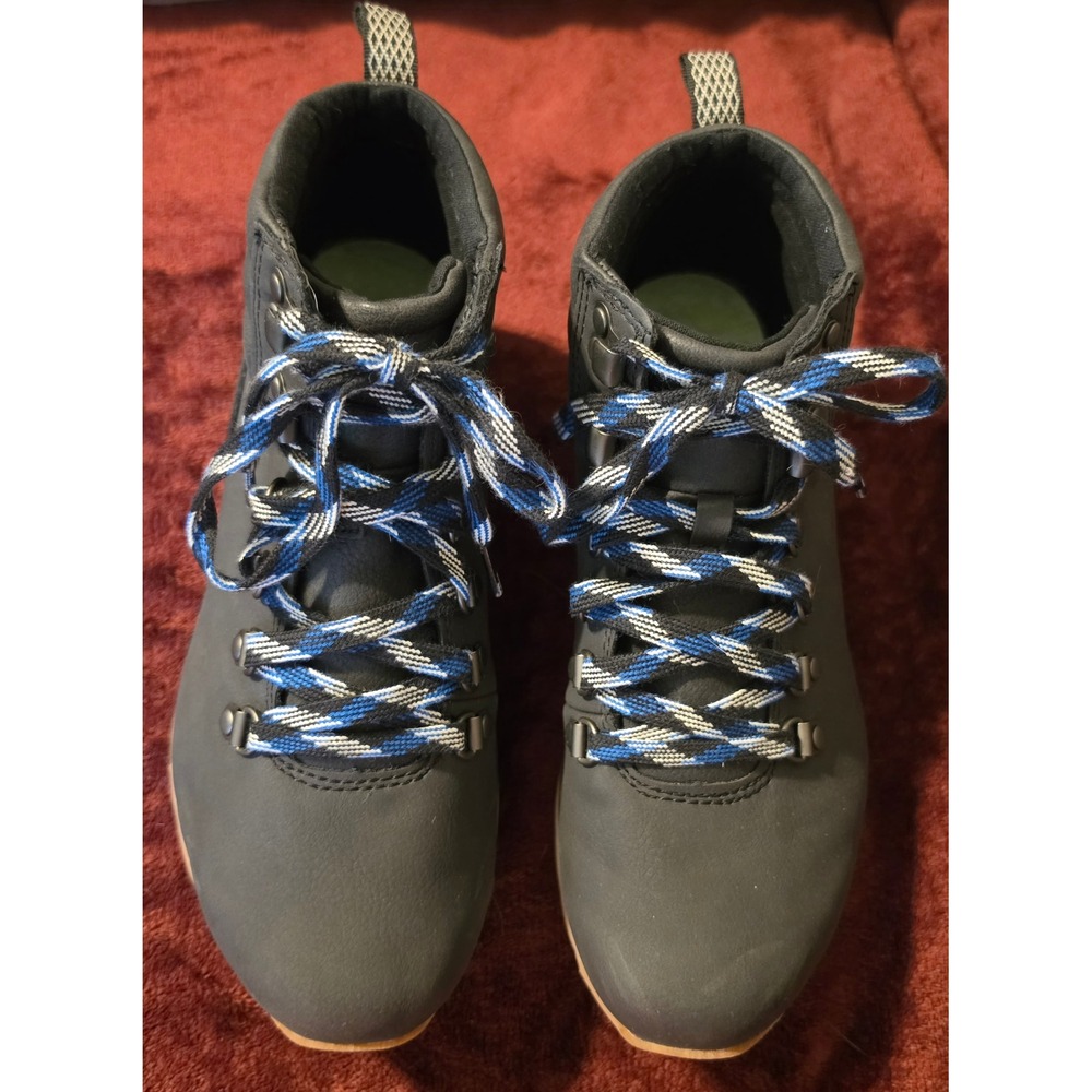 Merrell Alpine Hiker Black Vegan Leather Boots Womens 7.5 Retro Trail Sneaker